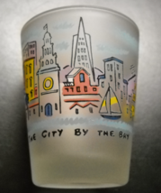 San Francisco Shot Glass City By the Bay Frosted Glass Abstract Cityscape 1991 - £6.38 GBP
