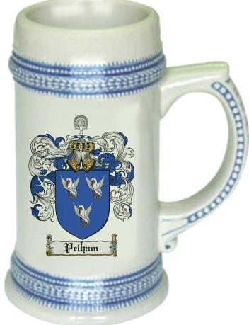 Pelham Coat of Arms Stein / Family Crest Tankard Mug