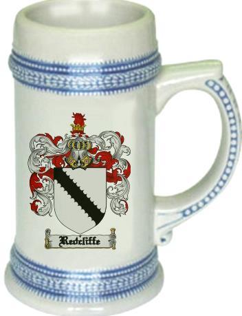 Redcliffe Coat of Arms Stein / Family Crest Tankard Mug