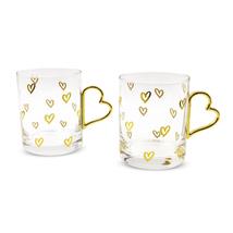 Gold Heart Glass Coffee Mug - $29.99