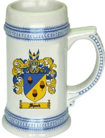 Speck Coat of Arms Stein / Family Crest Tankard Mug
