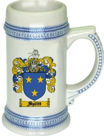 Splitt Coat of Arms Stein / Family Crest Tankard Mug