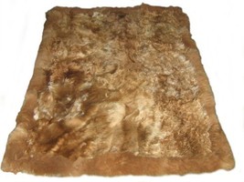 Alpakaandmore Original Andean Babyalpaca Fur Rug Brown Handmade (200 x 180 cm... - $1,210.57