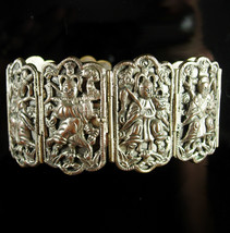 Antique Chinese Bracelet  Figural Goddess Immortals Chinese Export Tourist jewel - $375.00