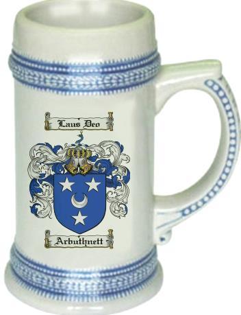 Arbuthnett Coat of Arms Stein / Family Crest Tankard Mug