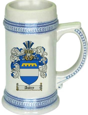 Autry Coat of Arms Stein / Family Crest Tankard Mug