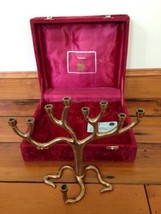 Vintage Mid Century Sandra Kravitz Rosenthal Judaica Brass Tree Menorah ... - $179.99