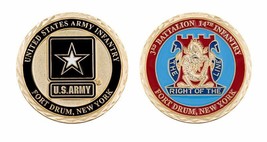 ARMY FORT DRUM 3RD BATTALLION 14TH INFANTRY RIGHT OF THE LINE CHALLENGE ... - $34.99