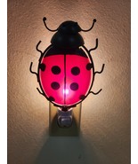 Colorful Metal &amp; Glass LADYBUG Night Light - £14.66 GBP