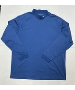 Men&#39;s Nike Golf Fit Dry Royal Blue Mock 100% Polyester Long Sleeved Shir... - $386.47 MXN