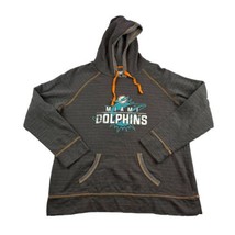 Miami Dolphins NFL Hoodie Womens XL Gray Contrast Stitching Pocket Draws... - £19.34 GBP