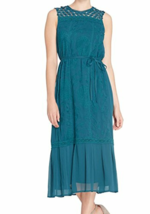 New Catherine Malandrino Teal Green Lace Embroidery Midi Dress Size 12 $138 - £56.80 GBP