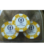 The Open 152th Royal Troon Yellow Poker Chip - 3pc - Wow! Clay / Laser D... - $12.82