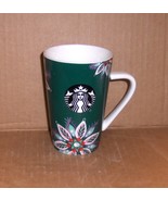 Starbucks Mermaid Siren Floral Green Christmas Holiday 12 oz. Mug Cup - £3.81 GBP