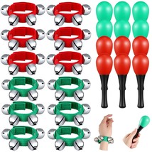 24 Pcs Christmas Shaker Musical Instruments 12 Wrist Hand Band Bells 12 ... - £30.76 GBP