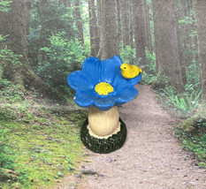 Miniature Fairy Garden Blue Flower Bird Bath Resin Figurine New - £3.19 GBP