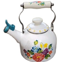 Pioneer Woman ~ BLOOMING BOUQUET ~ 2 Qt ~ Whistling Tea Kettle ~ Enamel ... - $75.00