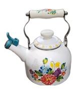 Pioneer Woman ~ BLOOMING BOUQUET ~ 2 Qt ~ Whistling Tea Kettle ~ Enamel ... - $1,378.14 MXN