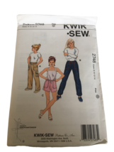 Kwik Sew Sewing Pattern 2748 Girls Pants and Shorts Summer 8 10 12 14 Uncut - $9.99