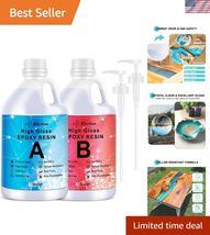 Epoxy Resin, High Gloss 2 Gallon Epoxy Resin Crystal Clear Self-Leveling... - $126.53