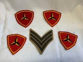 Marine Patch Lot 4 - Marine 3rd Division Red 1 - Sergeant Chevron Should... - $39.95