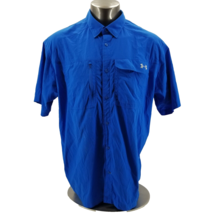 Under Armour Fish Hunter Button Up Shirt Mens 2XL Blue Vented Heatgear F... - £18.24 GBP