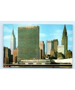 United Nations Building East River Empire State New York NY Postcard - $7.00