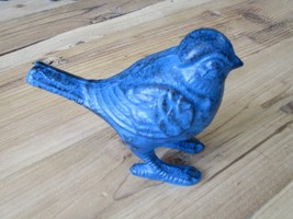 Cast Iron Blue Bird Statue Figurine Art Sculpture Garden Decor Paper Wei... - £15.70 GBP
