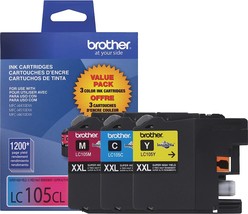 Yellow, Magenta, And Cyan Brother Genuine Lc1053Pks Super High Yield Xxl Ink - £52.89 GBP