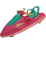 2014 Barbie Doll Camping Fun Water Craft Jet Ski Boat Pink Mattel - $10.88