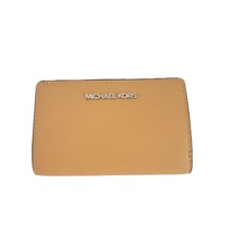 Michael Kors Jet Set Travel Medium Bifold Zip Coin Wallet Peanut Leather - $67.94