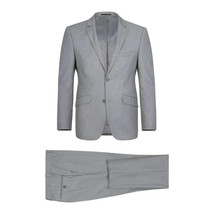 Men RENOIR suit Solid Two Button Business or Formal Slim Fit 202-2 Light gray image 2