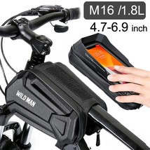 NEW WILD MAN Bicycle Bags Front Fe MTB Bike Bag Waterproof Touch Screen Top  Mob - £91.50 GBP