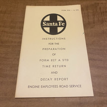 Santa Fe Instructions For Form 827 A STD Form 836  - £13.92 GBP