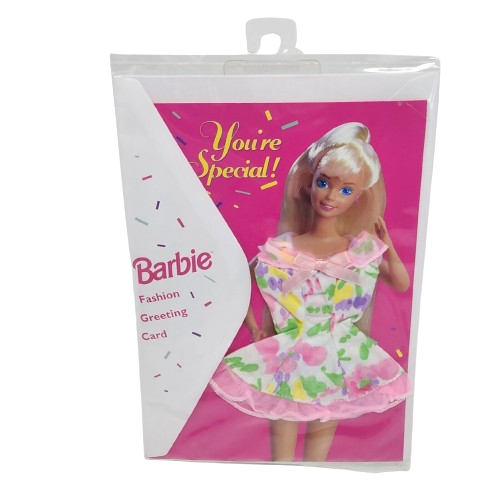 Primary image for VINTAGE 1995 MATTEL BARBIE FASHION GREETING CARD FLOWER DRESS YOU'RE SPECIAL