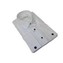 Men CEREMONIA Formal Tux Cotton Shirt Slim Fit Turkey #ATK 013 White Corded image 5