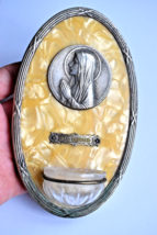 ⭐ antique/vintage French holy water font,religious wall deco,Virgin Mary - £38.33 GBP