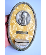 ⭐ antique/vintage French holy water font,religious wall deco,Virgin Mary - $48.51