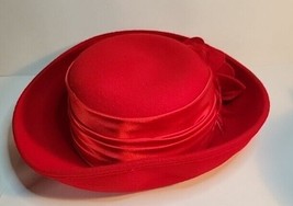 Red Felt Hat with Satin Band - $30.00