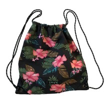 Dakine Hawaiian Floral Drawstring Backpack Tote Bag 100% Cotton Shopping Travel - £11.45 GBP