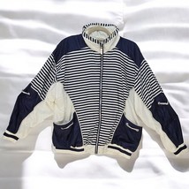 Vintage Janeve Track Jacket Women Mediuml White Navy &amp; Blue Colorblock N... - $18.69