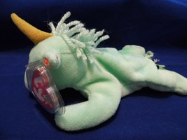 Ty B EAN Ie Baby Retired Green Mystic The Unicorn W/MC Horn (Hand Dyed) - £13.04 GBP