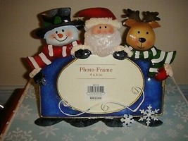 Christmas Metal Santa, Snowman, &amp; Reindeer Frame  - £18.10 GBP