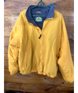 Cabelas Yellow Nylon Fleece Lined Jacket Mens XL-Reg Full Zip Casual Bomber - $32.30