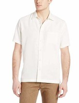 Mens Dress Shirt Cream Short Sleeve Van Heusen 1 Pocket Button Up Sport-size M - £15.82 GBP