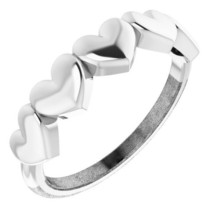 Authenticity Guarantee 
14k White Gold Solid Heart Ring - £392.52 GBP+