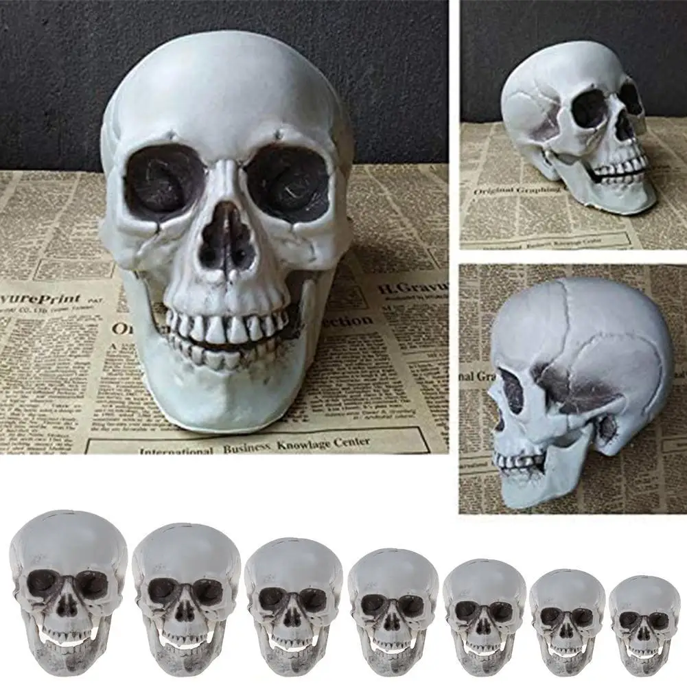 Halloween Decorations Artificial Skull Head Model Plastic Skull Bone Horror - £6.99 GBP+
