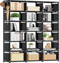Mavivegue Bookcase, 18-Cube Extra Large Book Shelf, Diy Cube Storage, Black - $875.33 MXN