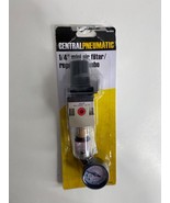 Central Pneumatic Mini 1/4 Air Line Filter Regulator w/ Gauge, 145 PSI M... - £23.66 GBP