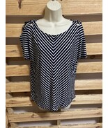 Cable &amp; Gauge Blue White Striped Blouse Top Woman&#39;s Size Large KG JD - $181.42 MXN